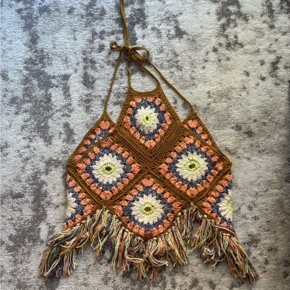 Free People | Summer Of Love Cotton Crochet Halter Top - Picture 3 of 5